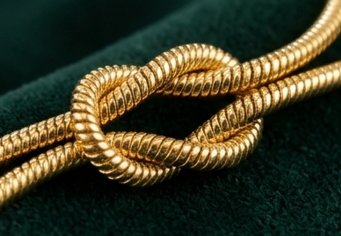 Collana "Legame" con Nodo Centrale e Doppia Catena Snake